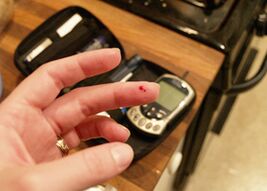 Blood examination for glucose - quick diagnosis of diabetes mellitus